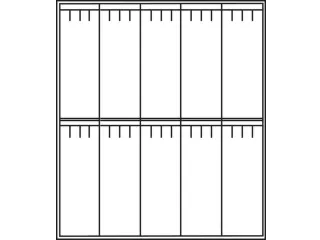 lockerkast,HxBxD 1800x1480x500mm,5x2vak.,romp RAL7021,front RAL5010 - 5