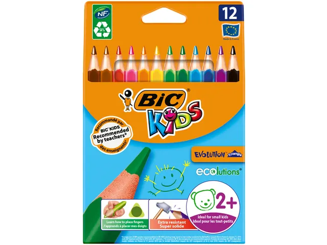 Kleurpotloden BicKids Evolution ecolutions triangle assorti etui à 12