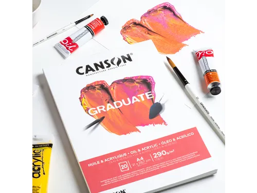 Schilderpapier Canson Graduate Oil & Acrylic 20vel 290gr A3 natuurlijk