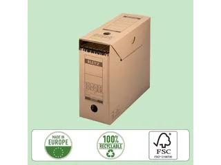 Archiefdoos Leitz 6086 Premium 120x275x325mm met afsluitklep bruin - 5