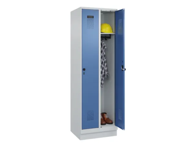 locker,HxBxD 1950x600x500mm,2vak,vak B 300mm,draaigrendel,sokkel