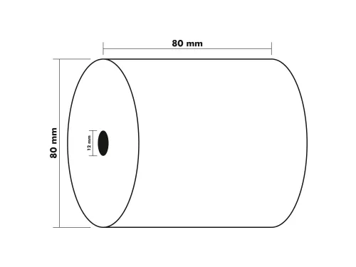 Thermische papierrollen voor kasregisters 1 laags 80x80x12mm