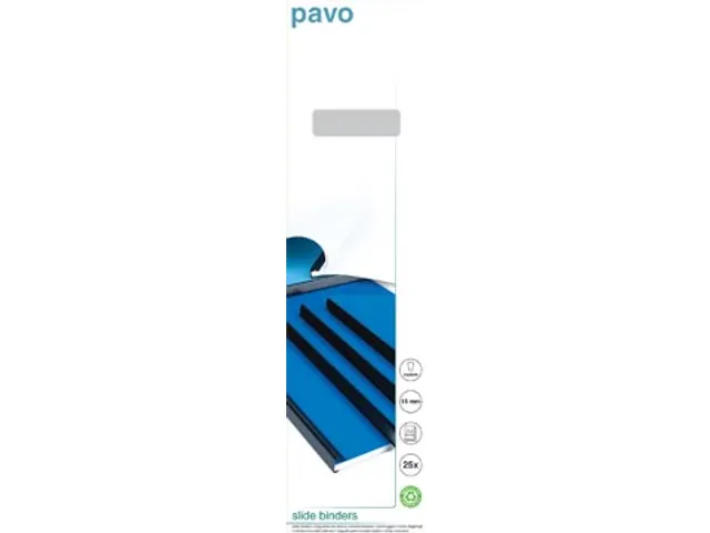 Pavo Slide binders Rond Klemrug voor A4 15 mm Zwart 25 stuks