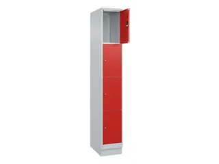 lockerkast,HxBxD 1950x300x500mm,1x4vakken,vak B 300mm,cil.-slot,sokkel - 1