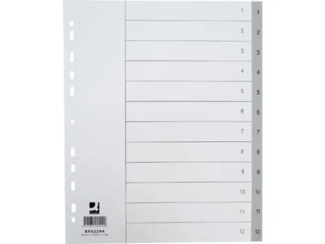 Tabbladen PP Set 1-12 Met Indexblad A4 11-Gaats Grijs