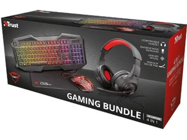 GXT 1180RW 4-in-1 gameset Headset Toetsenbord (Qwerty) Muis Muismat