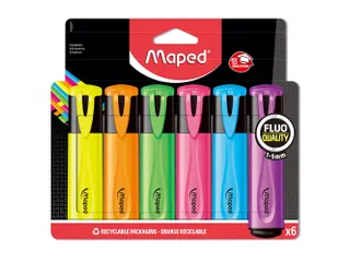 Markeerstift Maped Fluo'Peps set à 6 standaard kleuren - 2