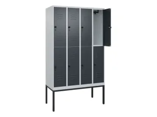 dubbeldekse locker,HxBxD 2120x1200x500mm,4x2vak.,vak B 300mm - 2