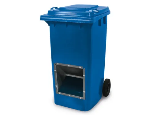 verrijdbare zoutbak,240l,HxBxD 1075x580x730mm,HDPE,blauw,deksel blauw