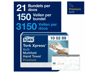 Tork 100289 Xpress Handdoek Premium H2 I-vouw Soft 2-laags 3150 stuks - 4