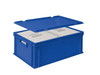 Euronorm-stapelbak,m. 2isoleerboxen,HxLxB 220x600x400mm,44,5/10,4l - 2