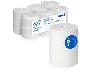 Handdoekrol Scott Slimroll 1-laags 165m wit 6623 - 2