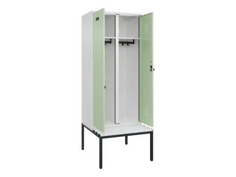 locker met bank,voor scheiding van kleding,HxBxD 2120x800x815mm,2vak