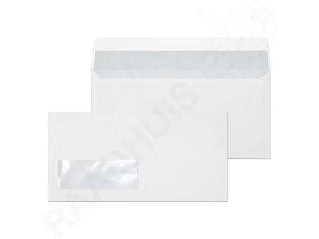 dienstenvelop venster links Raadhuis 110x220mm DL (EA5/6) wit strip