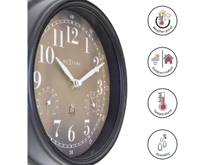 Buitenklok Nextime dia 23,5 cm Jasmine met thermo- en hydrometer cijfe - 8