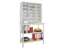 Postsorteerkast HxBxD 1950x1000x400mm 3x6 Vakken Ral7035 Front Ral7035