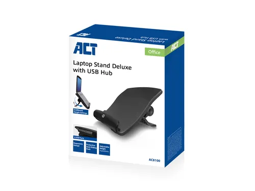 Laptopstandaard ACT 6 standen 4-p hub
