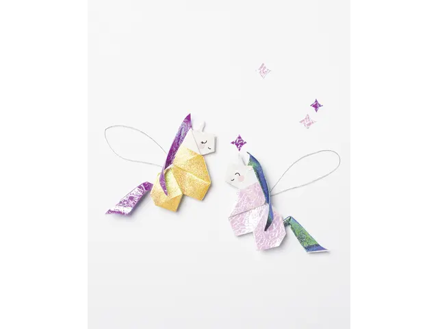 Vouwblaadjes Folia 75gr 14x14cm 50 vel 2-zijdig iriserend embossing as