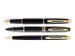 Stylo plume Waterman Hémisphère Noir Laqué GT Fin encre bleue