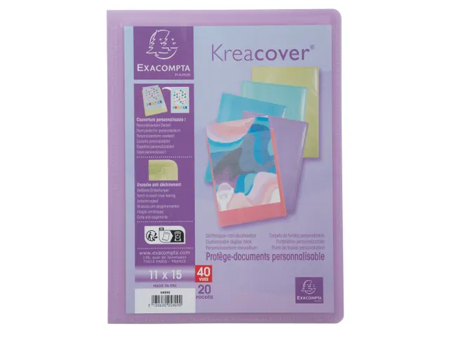 Protège-documents 11x15cm Polypropylène Kreacover Pastel 20 pochette