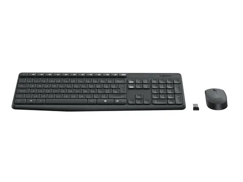 Logitech MK235 toetsenbord Inclusief muis USB QWERTZ Duits Grijs