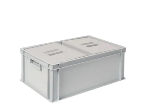 Euronorm-stapelbak,m. 2isoleerboxen,HxLxB 220x600x400mm,44,5/10,4l