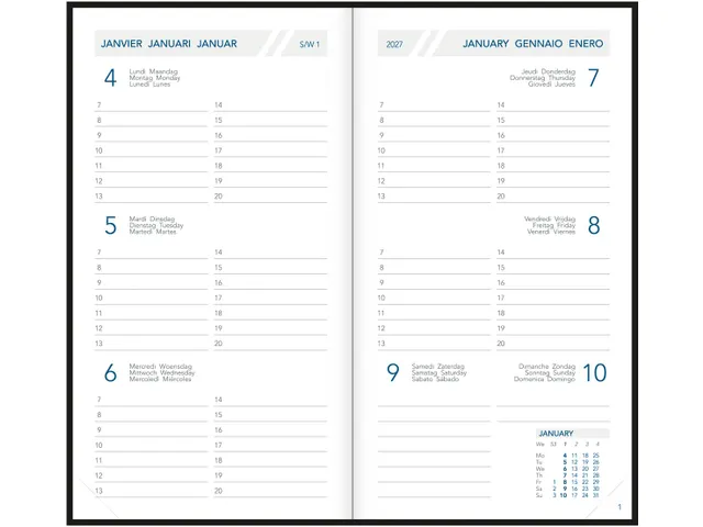 Visuplan 20 zakagenda assorti kleuren 2026