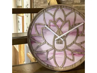 Wandklok Nextime dia 40cm Roze Hout Lotus - 9