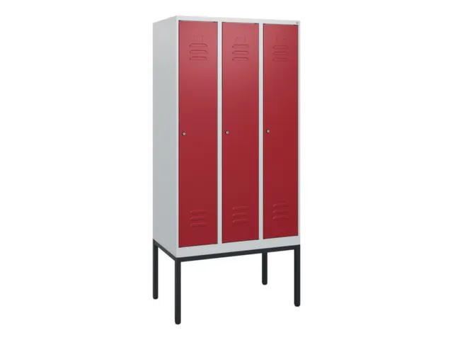 locker,HxBxD 1950x900x500mm,3vak,vak B 300mm,cil.-slot,voetonderstel