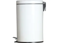 pedaalemmer,12l,HxØ 400x248mm,binnenbak kunststof,romp metaal wit