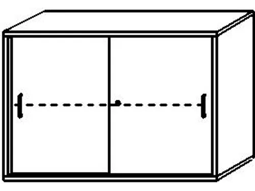 Schuifdeurkast 770x1000x430mm Romp Noten Decor Front Lichtgrijs