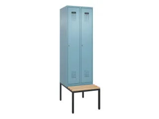 locker met bank,voor scheiding van kleding,HxBxD 2120x600x815mm,2vak - 2