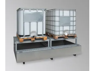 Opvangbak 2x Ibc Opvangvol. 1000l Staal 745x2680x1400mm Aftapbok - 2