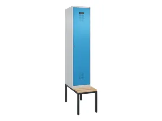 locker met bank,voor scheiding van kleding,HxBxD 2120x400x815mm,1vak - 2
