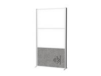 MAULconnecto Scheidingswand 2x whiteboard 1x Donker Frame Zilver