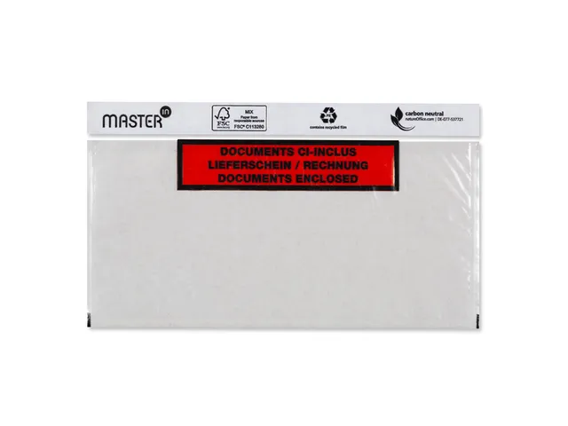 Paklijstenvelop Documents Enclosed 240x140mm Transparant Bedrukt