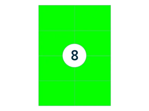 Etiket 105x74mm Fluor Groen 100 Vel