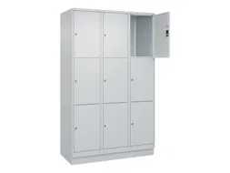 lockerkast,HxBxD 1950x1200x500mm,3x3vakken,vak B 400mm,cil.-slot