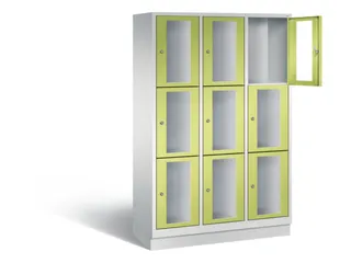 Lockerkast 1800x1200x500mm 3x3 vakken Cilinderslot, Sokkel RDS1108060 - 1