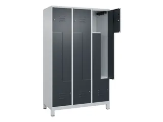 Z-garderobekast,HxBxD 1950x1200x500mm,vak B 200/400mm,cil.-slot,voeten - 2