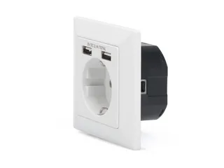 Veiligheidsstopcontact voor inbouwmontage met 2 USB-poorten - 3