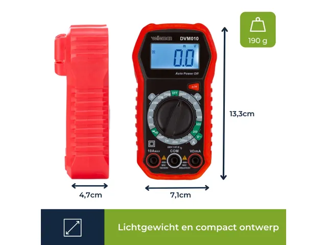 Compacte Robuuste Digitale Multimeter - CAT III - 600 V - 5 Functies