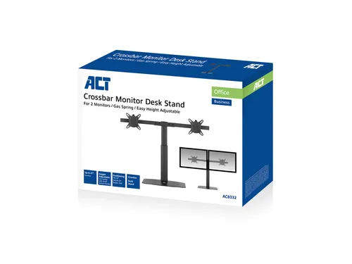 Monitorarm ACT office gasveer crossbar 2 schermen