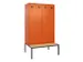 locker met bank,voor scheiding van kleding,HxBxD 2120x1200x815mm,4vak