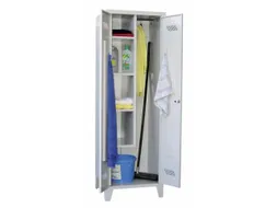 Schoonmaakkast HxBxD 1850x600x500mm Cilinderslot RAL7035 Front RAL6011
