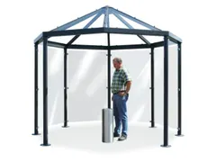 rokersoverkapping,achthoekig,HxBxD 3100x3300x3300mm,wanden EVG,dak GVG