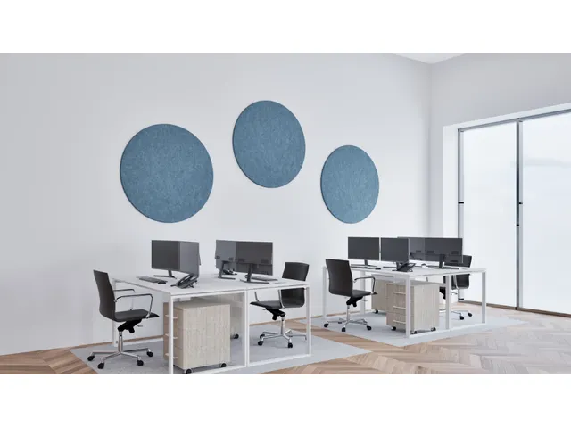 Akoestisch PET-vilt rond plafondpaneel Ø120cm Blauw