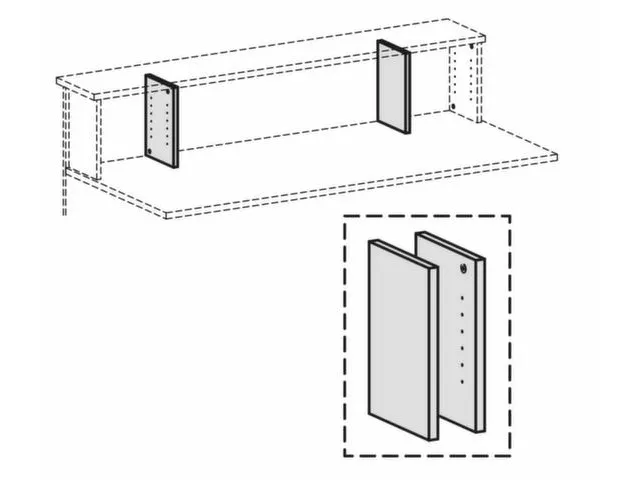 vakzijwanden,v. balie,B 320mm,hout,wit