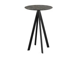 statafel,HxØ 1090x700mm,rond,4voeten zwart,blad HPL Galaxy Marble