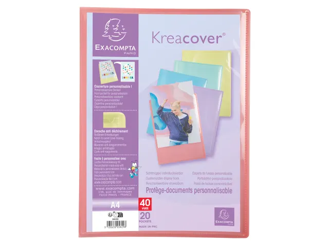 Protège-documents en polypropylène Kreacover Pastel 40 vues - A4 - C